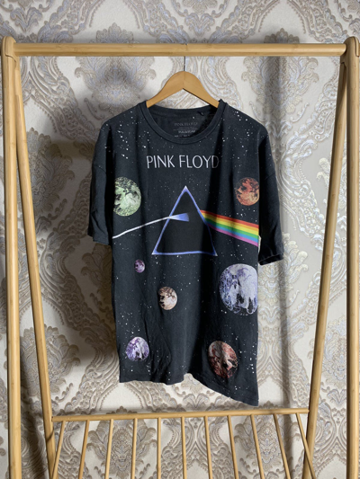 Pre-owned Band Tees X Pink Floyd Vintage Pink Floyd T-shirt Rock Band Overprinted Cult 90's In Black