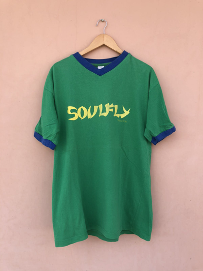 Pre-owned Band Tees X Rock T Shirt Vintage 1998 Soufly Brazil Tee (fear Factory Machine Head) In Green