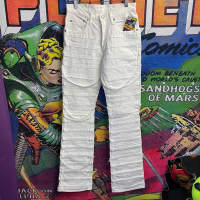 Pre-owned Distressed Denim X Hysteric Glamour Distressed Hagi Mummy Jeans Size 28” In White