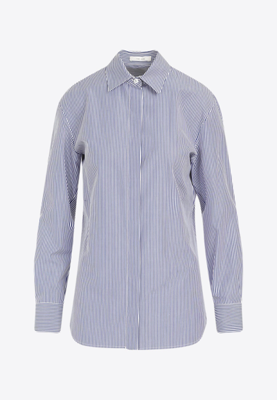 The Row Derica Shirt In Wbl White Blue