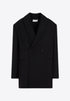 The Row Diomede Double-breasted Wool Blazer In Black