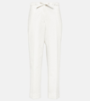 JIL SANDER CROPPED COTTON STRAIGHT PANTS