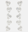 Magda Butrym Heart Crystal-embellished Drop Earrings In Silver