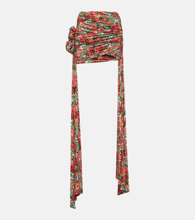 Magda Butrym Floral Draped Miniskirt In Multicoloured