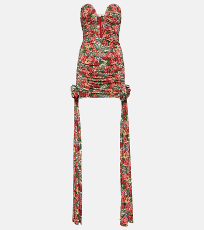 Magda Butrym Floral Ruched Minidress In Multicoloured