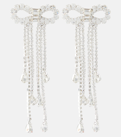 Rebecca Vallance Mariella Crystal-embellished Drop Earrings In Silver