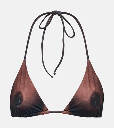 Jean Paul Gaultier The Ebony Body Tattoo Bikini Top In Dark Nude