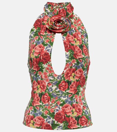 Magda Butrym Floral Halterneck Top In Multicoloured