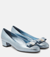 Ferragamo Vara Leather Pumps In Blue