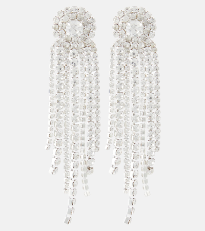 Rebecca Vallance Mariella Crystal-embellished Drop Earrings In Silver