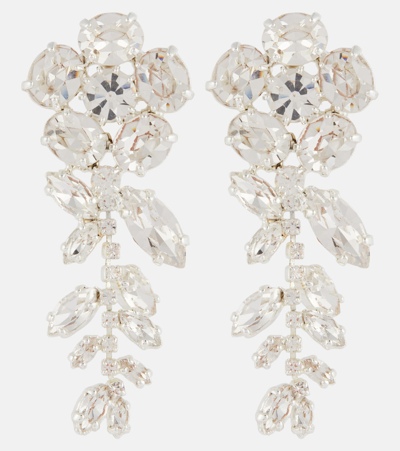 Magda Butrym Crystal-embellished Floral Drop Earrings In Silver