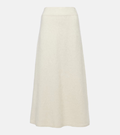 Lisa Yang Asta Brushed Cashmere Midi Skirt In Cr Cream