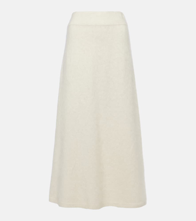 Lisa Yang Asta Brushed Cashmere Midi Skirt In Neutrals