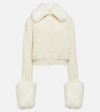 MAGDA BUTRYM CROPPED FAUX FUR-TRIMMED CARDIGAN