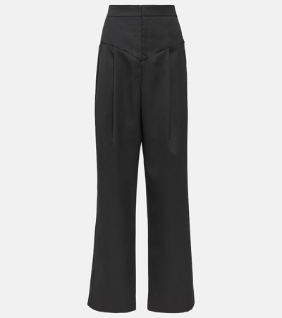 Isabel Marant Staya Wool Wide-leg Trousers In Black