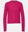 Polo Ralph Lauren Cash Long Sleeve Cardigan In Pink