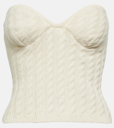 Magda Butrym Cable-knit Tube Top In White