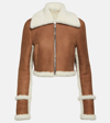MAGDA BUTRYM CROPPED SHEARLING-LINED SUEDE JACKET