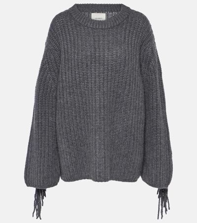 Lisa Yang Hilma Fringed Cashmere Sweater In Grey
