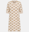 Gucci Gg Jacquard Wool Bouclé Minidress In Beige