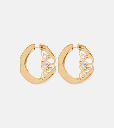 Alexander Mcqueen Seal Logo Earrings In Gold