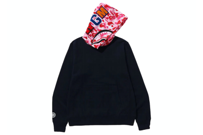 Pre-owned Bape Abc Camo Shark Pullover Hoodie Navy