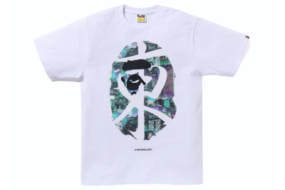 Pre-owned Bape Neon Tokyo Tee White