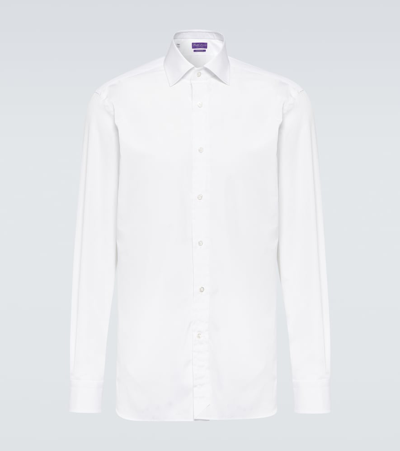 Ralph Lauren Purple Label Aston Long-sleeved Regular-fit Cotton-poplin Shirt In White