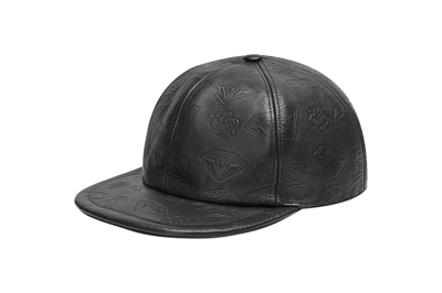 Pre-owned Moncler X Billionaire Boys Club Leather Baseball Cap Black Diamond & Dollar