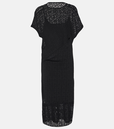 Givenchy 4g Jacquard Midi Dress In Black