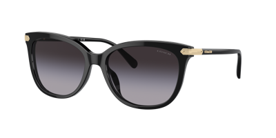 Coach Woman Sunglasses Hc8378u Cl926 In Grey Gradient