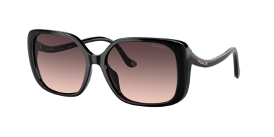 Coach Woman Sunglasses Hc8376u Cl929 In Grey Pink Gradient