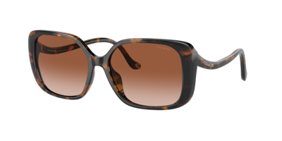 Coach Woman Sunglasses Hc8376u Cl929 In Brown Peach Gradient