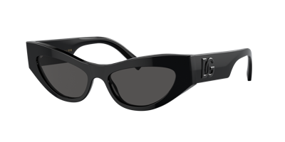 Dolce & Gabbana Logo-embossed Cat-eye Frame Sunglasses In Schwarz