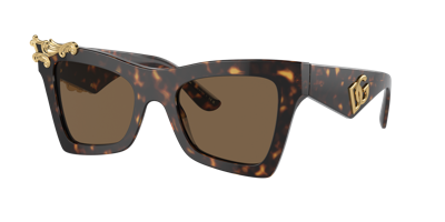 Dolce & Gabbana Barocco Cat-eye Sunglasses In Dark Brown