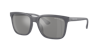 Armani Exchange 55mm Mirrored Polarized Rectangular Sunglasses In Grey Mirror Silver Polar