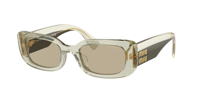 Miu Miu Woman Sunglasses Mu 08ys In Light Brown