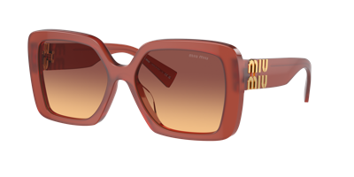 Miu Miu Woman Sunglasses Mu 10ys In Orange Gradient Violet