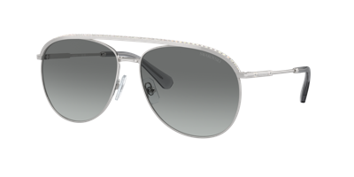Swarovski Sk7005 Aviator-frame Gem-embellished Metal Sunglasses In Gradient Grey