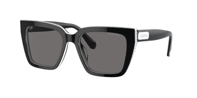 Swarovski Woman Sunglasses Sk6013 In Dark Grey Polar