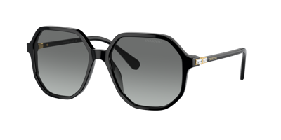 Swarovski Sk6003 Black Sunglasses In Grey Gradient