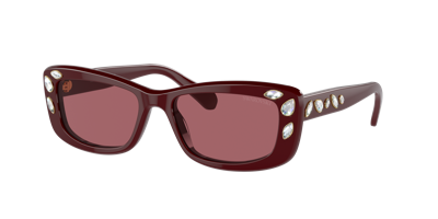 Swarovski Woman Sunglasses Sk6008 In Burgundy
