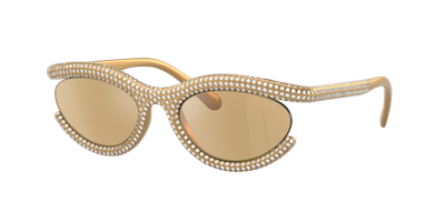 Swarovski Women's Sunglasses Sk6006 In Light Yellow Mirror Silver Internal