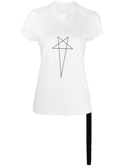 Rick Owens Drkshdw Star-logo Crew-neck T-shirt In White