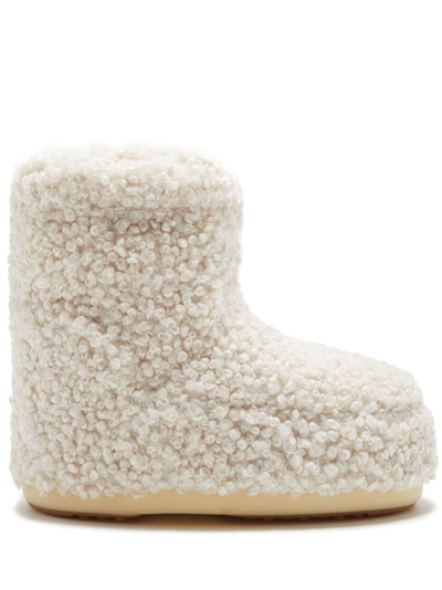 Moon Boot Icon Low Faux-shearling Boots In White