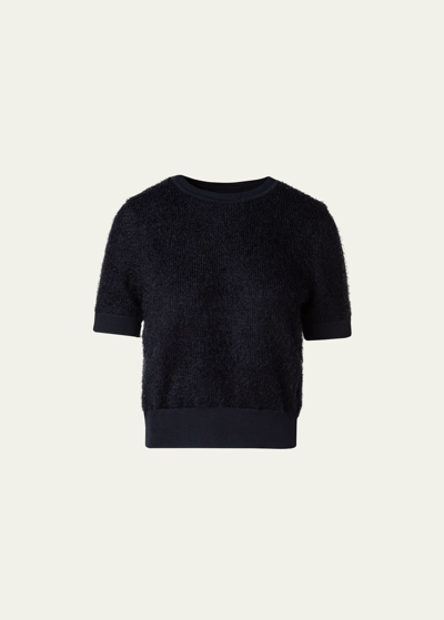 Akris Yarn Short-sleeve Sweater In Black