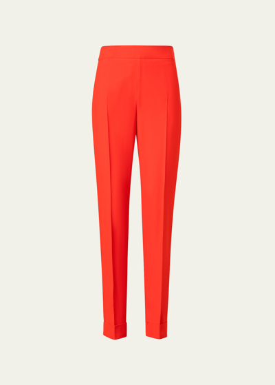 Akris Chris Conical-leg Crepe Pants In Cadmium