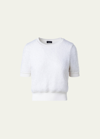 Akris Yarn Short-sleeve Sweater In Ecru