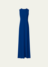 Akris Sleeveless Crepe Gown In Ink
