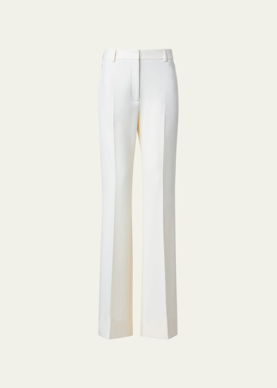 Akris Fares Wool Bootcut Pants In Ecru